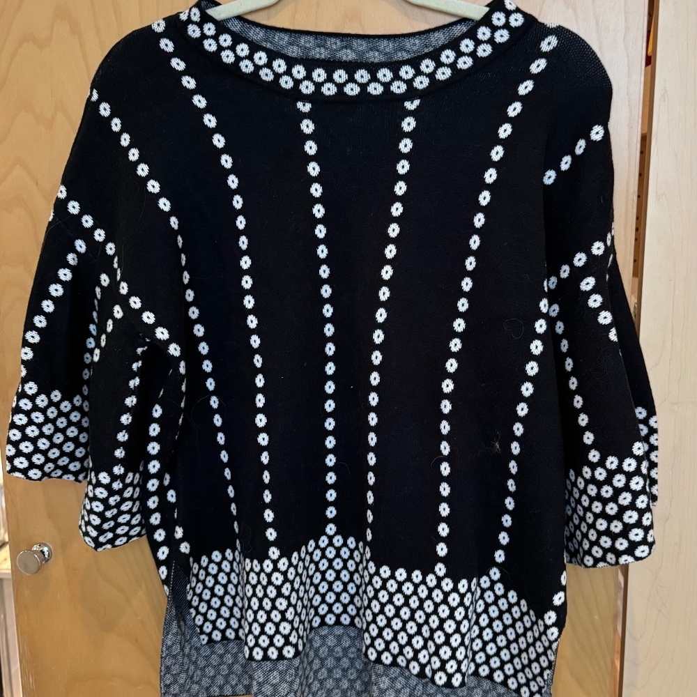 Anthropologie " Sunday in Brooklyn" black and white sweater. size S